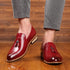 Elegant Pointed Toe Leather Oxfords for Men - Formal Office, Wedding, and Party Dress Shoes Featuring Comfortable Slip-On Design and Durable Rubber Outsole